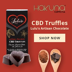 Hakuna Supply CBD Truffles Lulus Artisan Chocolates shop now banner