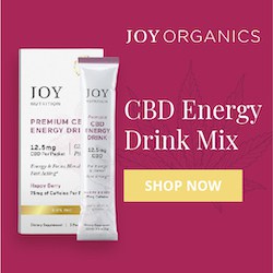 Joy Organics CBD Energy Drink Mix shop now banner